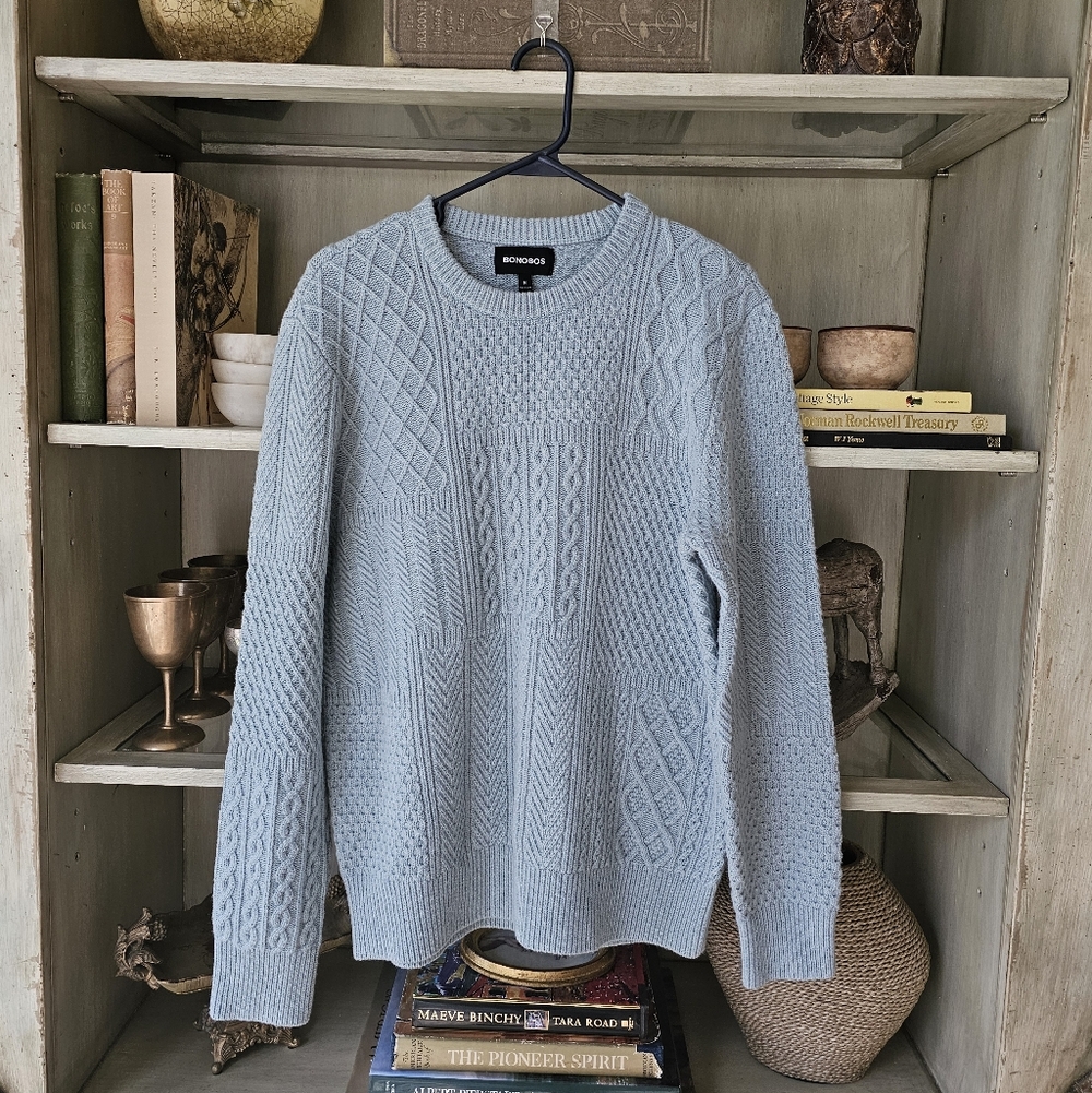 $159 BONOBOS Wool Cable Crew Neck Sweater